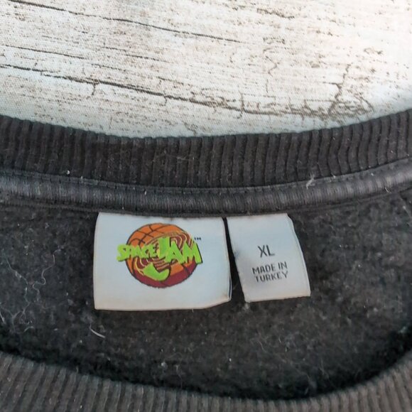 Space Jam Crewneck Sweatshirt Black Looney Tunes Basketball Graphic – Unisex XL - Picture 4 of 8